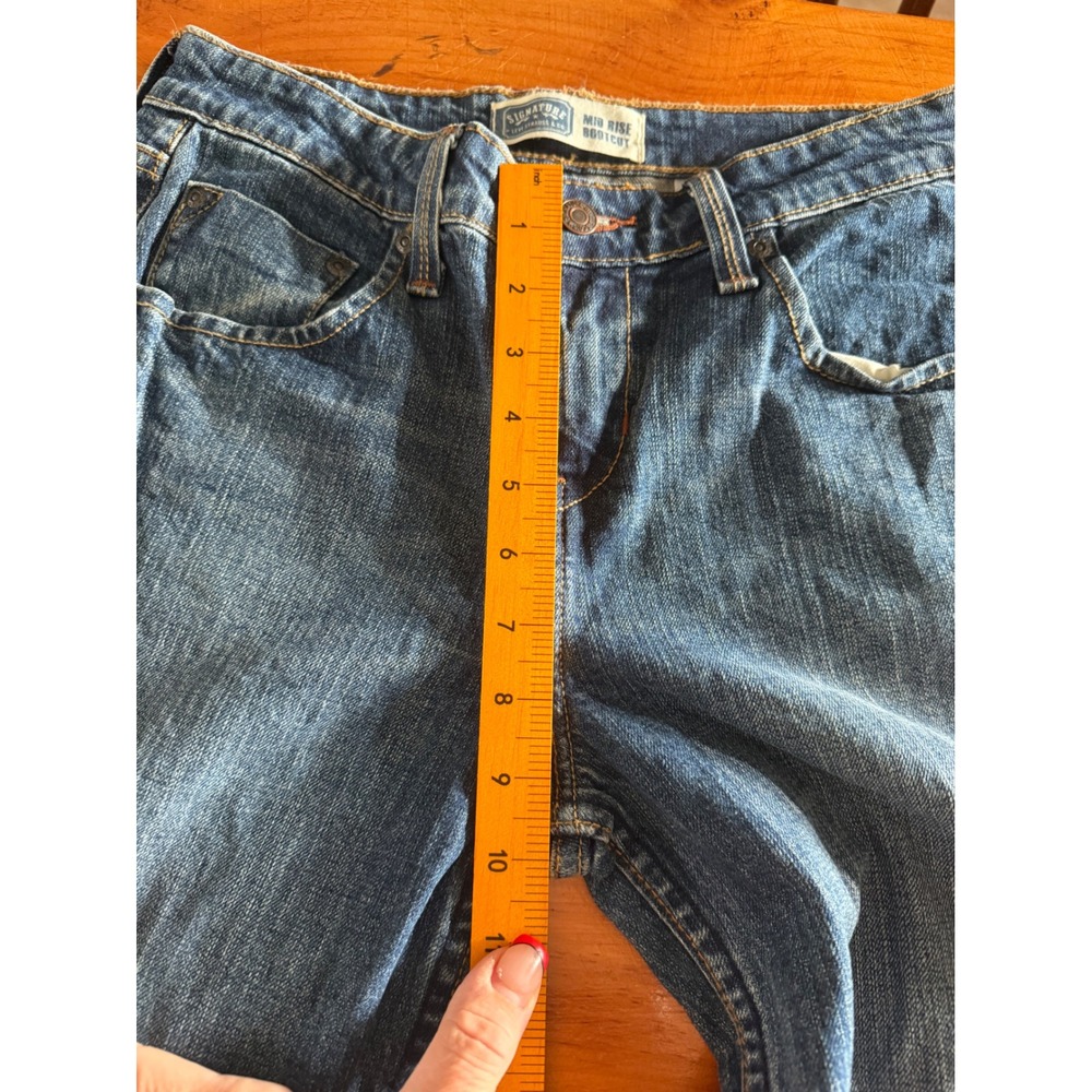 Signature by Levi Strauss & Co Womens Mid Rise Bootcut Jeans Blue Size 4 Medium - Picture 6 of 7